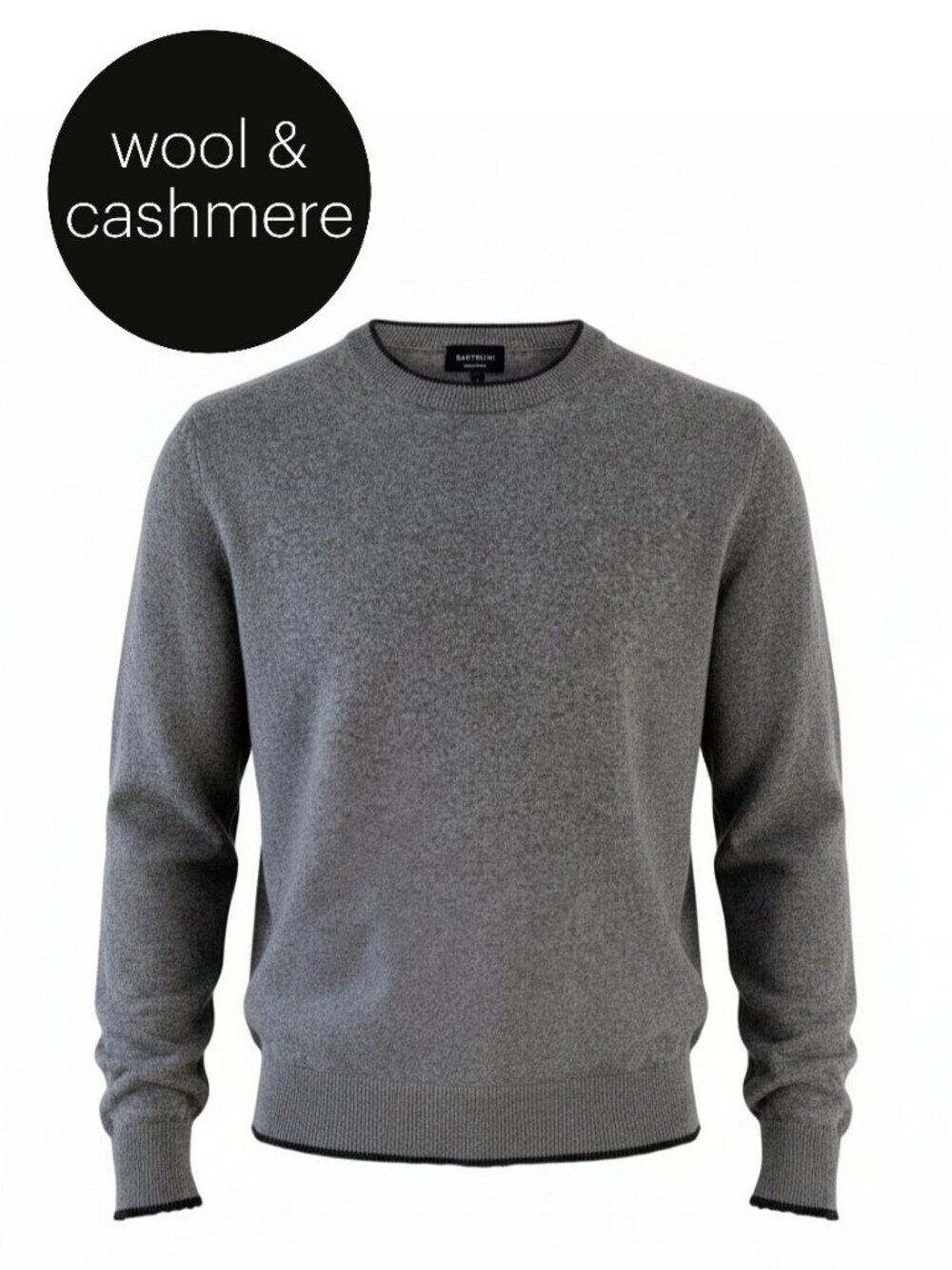 BARTOLINI Grey Wool Cashmere Blend Knit Sweater Made in Italy l